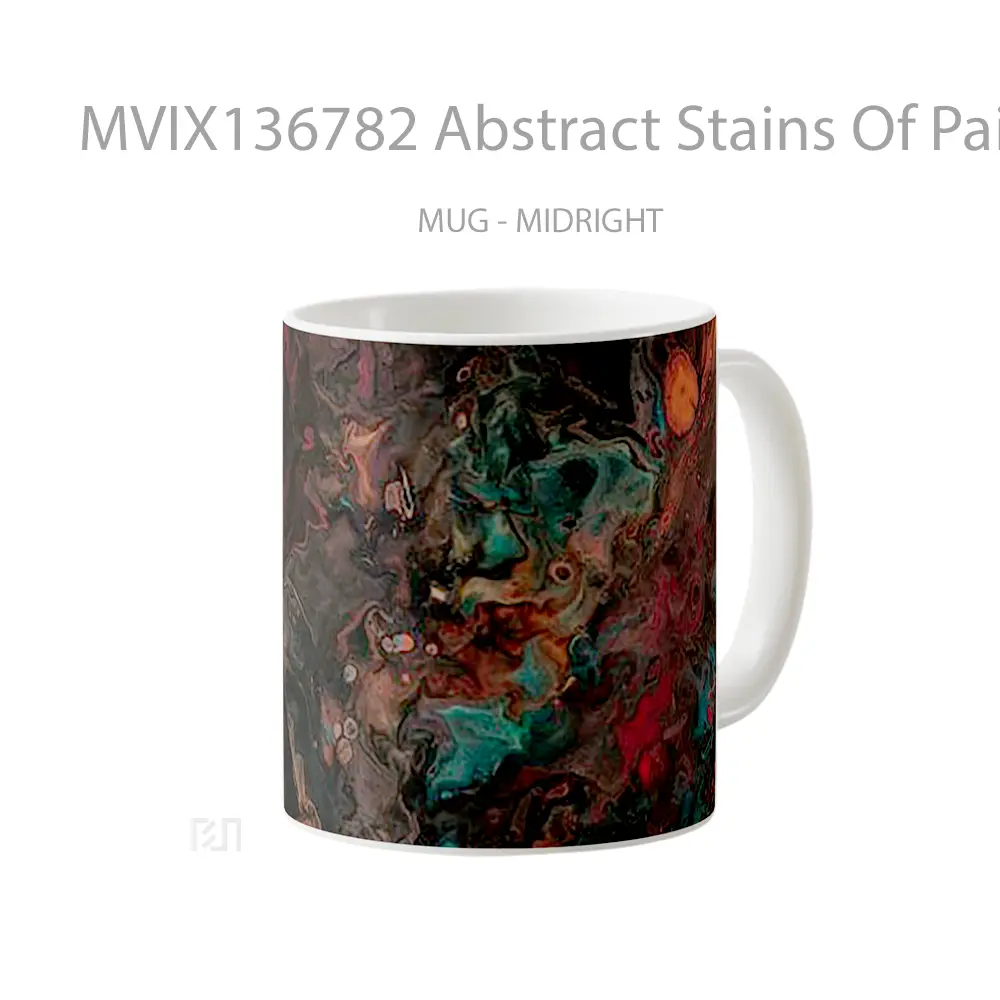Mug Abstract Stains Of Paint Of Color Gelas Seni Modern - All-side / Desain