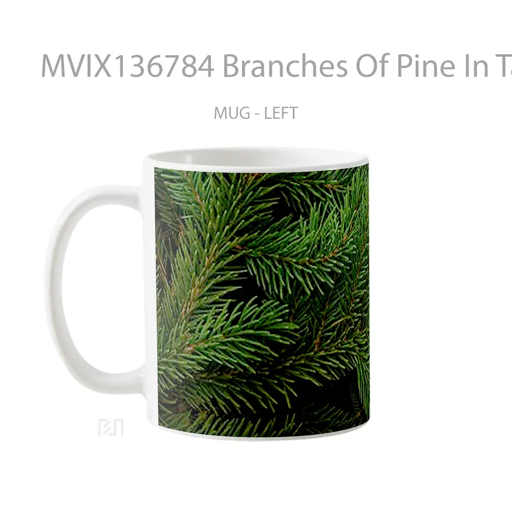 Mug Branches Of Pine In Table Gelas Keramik Unik - All-side / Desain