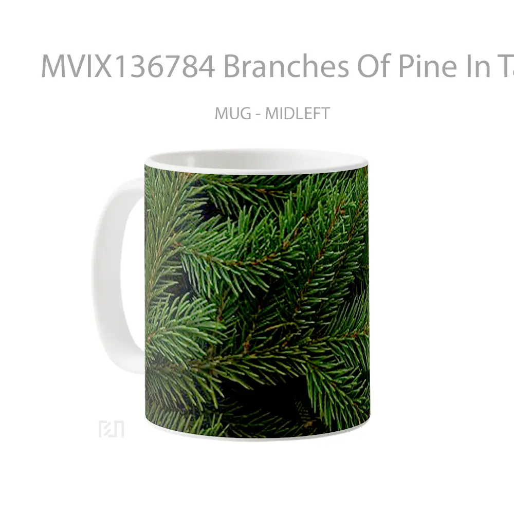 Mug Branches Of Pine In Table Gelas Keramik Unik - All-side / Desain