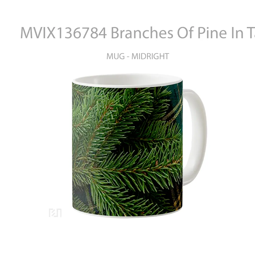 Mug Branches Of Pine In Table Gelas Keramik Unik - All-side / Desain