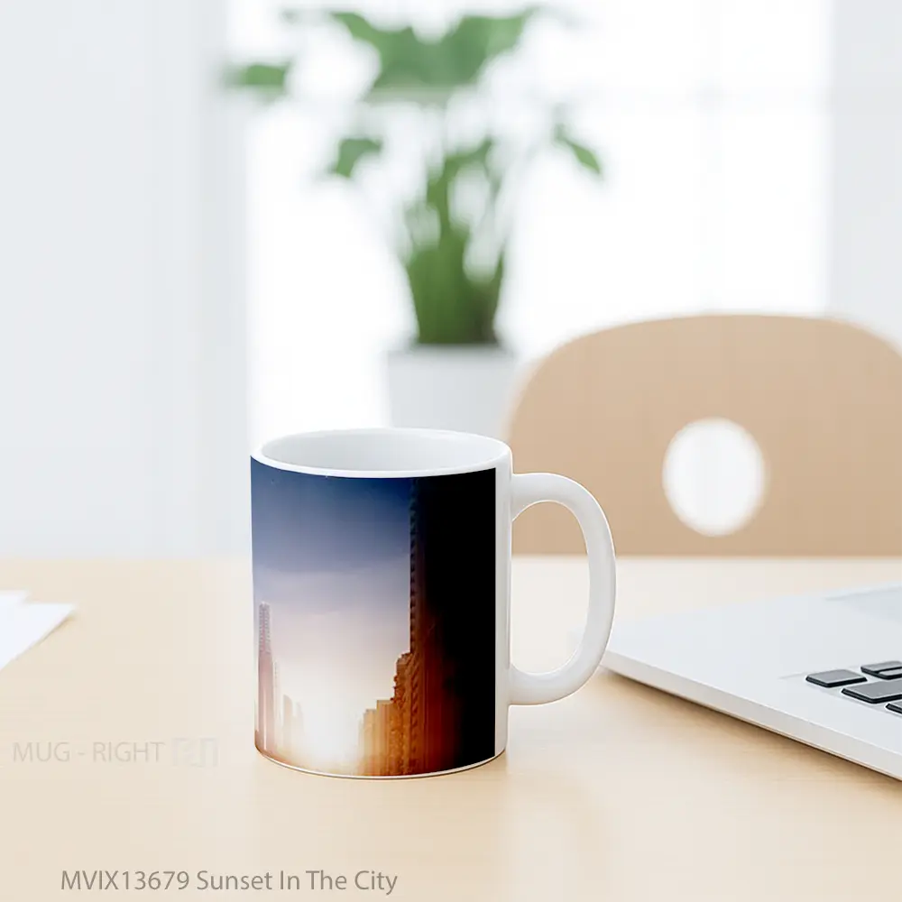 Mug Sunset In The City Gelas Pemandangan Alam - All-side / Desain