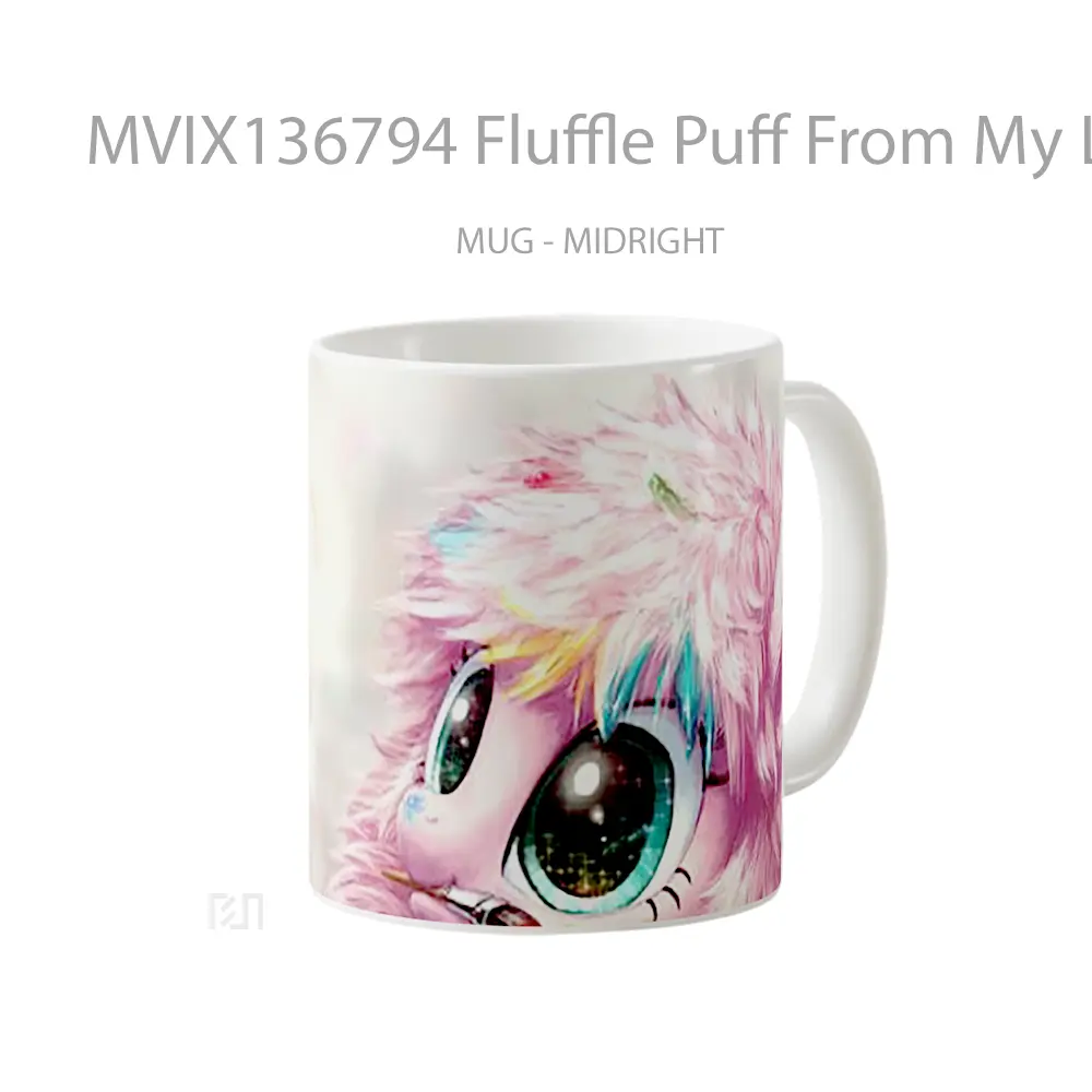 Mug Fluffle Puff From My Little Pony Painting Gelas Seni Modern - All-side / Desain