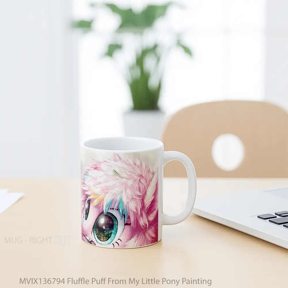 Mug Fluffle Puff From My Little Pony Painting Gelas Seni Modern - All-side / Desain