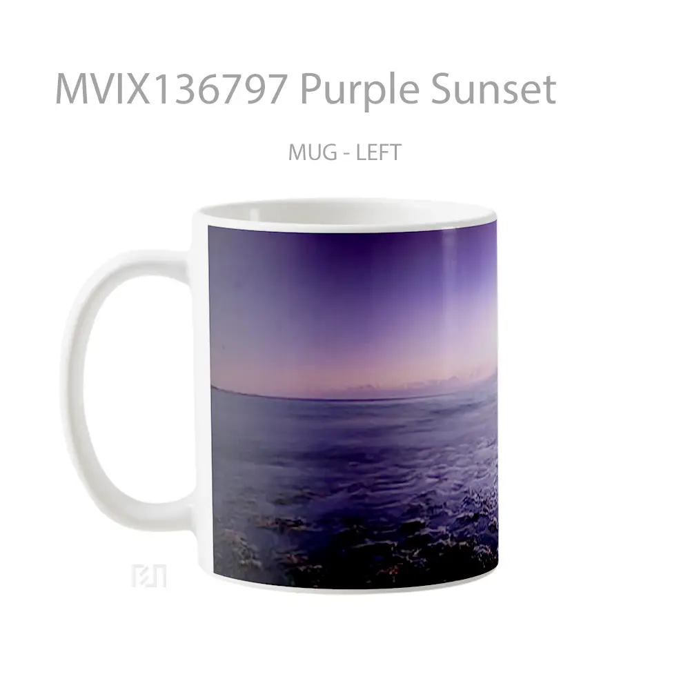 Mug Purple Sunset Gelas Pemandangan Alam - All-side / Desain