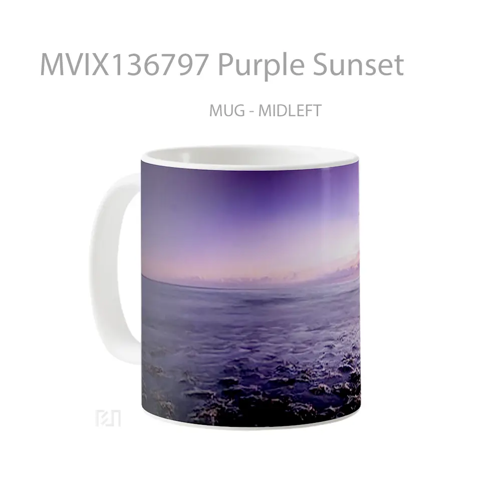 Mug Purple Sunset Gelas Pemandangan Alam - All-side / Desain
