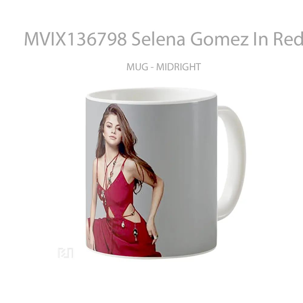 Mug Selena Gomez In Red Dress Gelas Selebriti - All-side / Desain