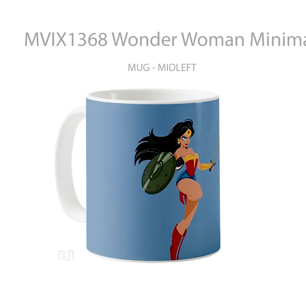 Mug Wonder Woman Minimal Gelas Superhero - All-side / Desain