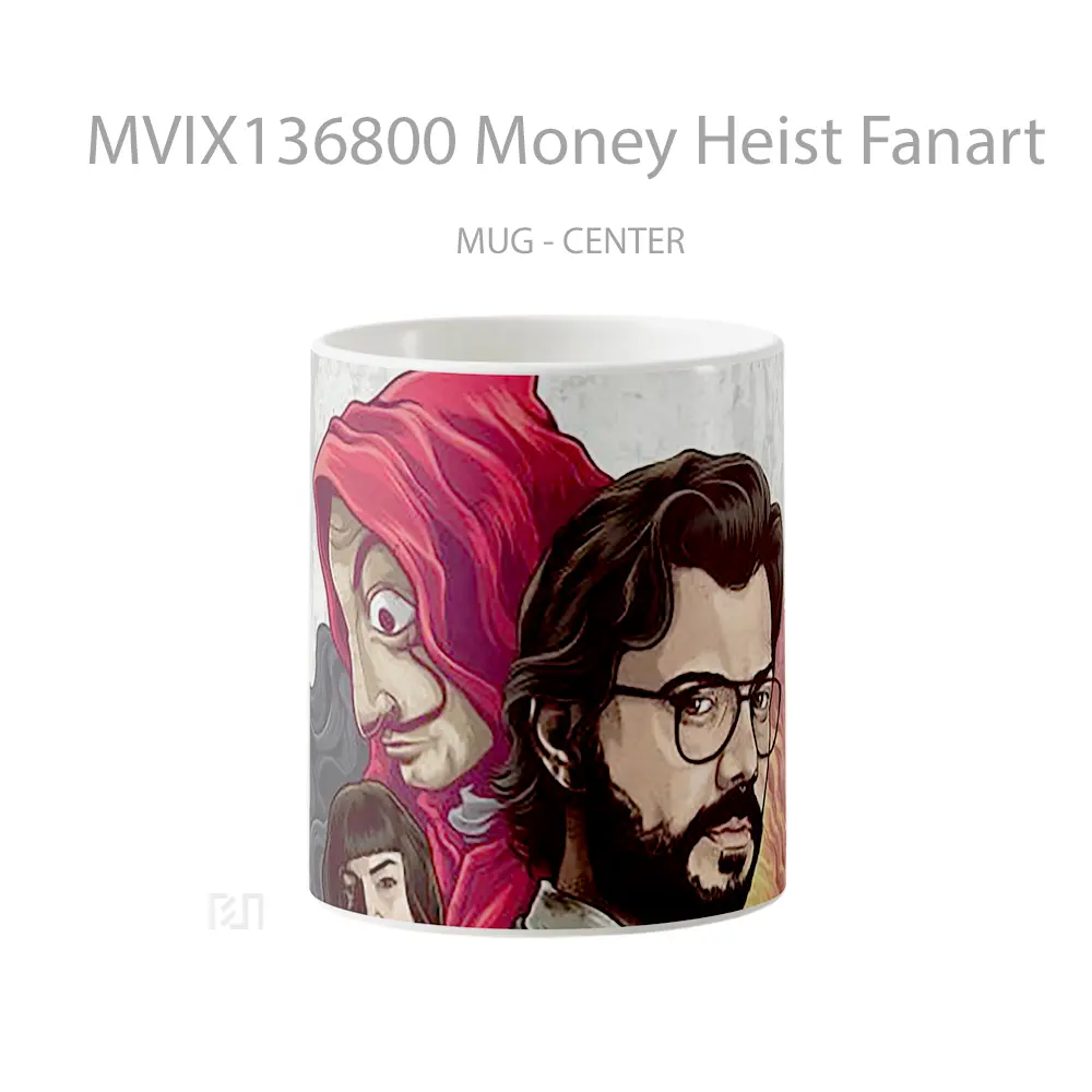 Mug Money Heist Fanart Gelas Keramik Unik