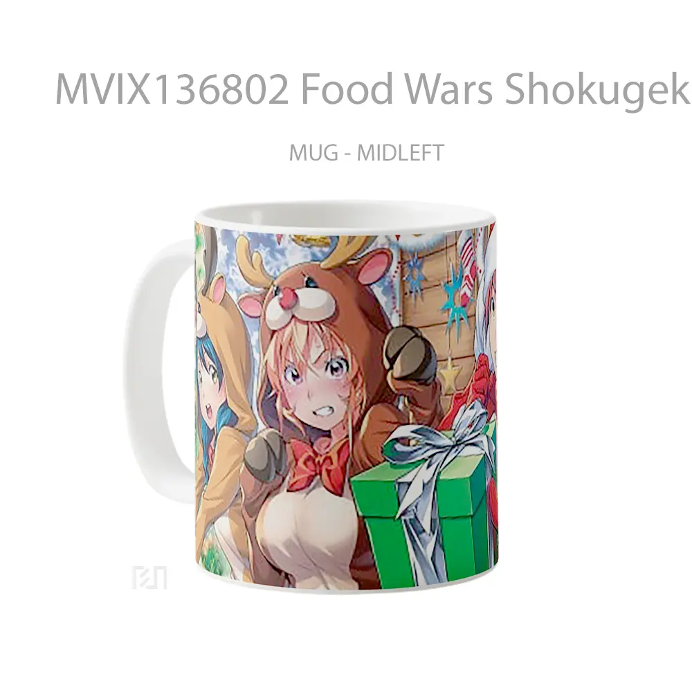 Mug Food Wars Shokugeki No Soma At Christmas Gelas Keramik Unik - All-side / Desain