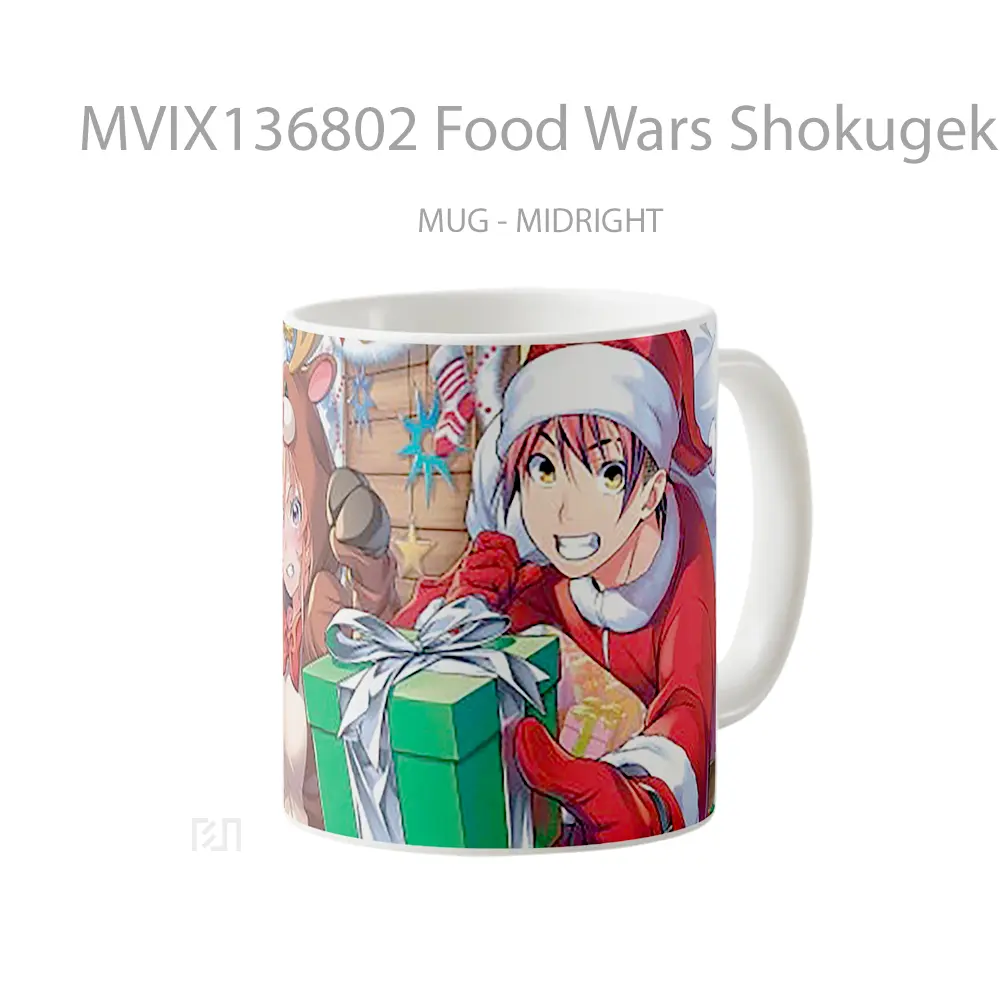 Mug Food Wars Shokugeki No Soma At Christmas Gelas Keramik Unik - All-side / Desain