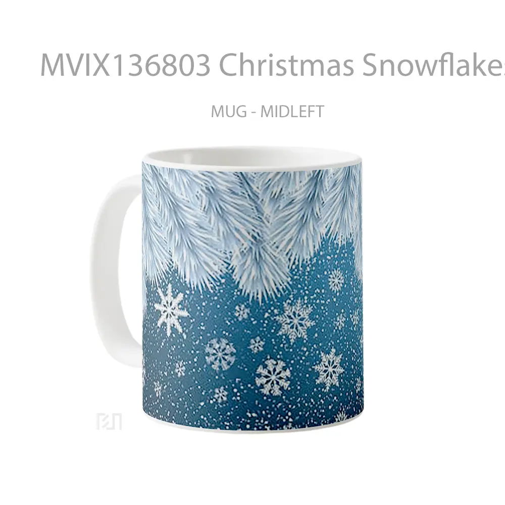 Mug Christmas Snowflakes Gelas Keramik Unik - All-side / Desain
