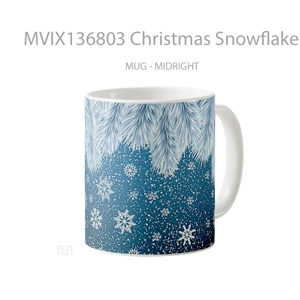 Mug Christmas Snowflakes Gelas Keramik Unik - All-side / Desain