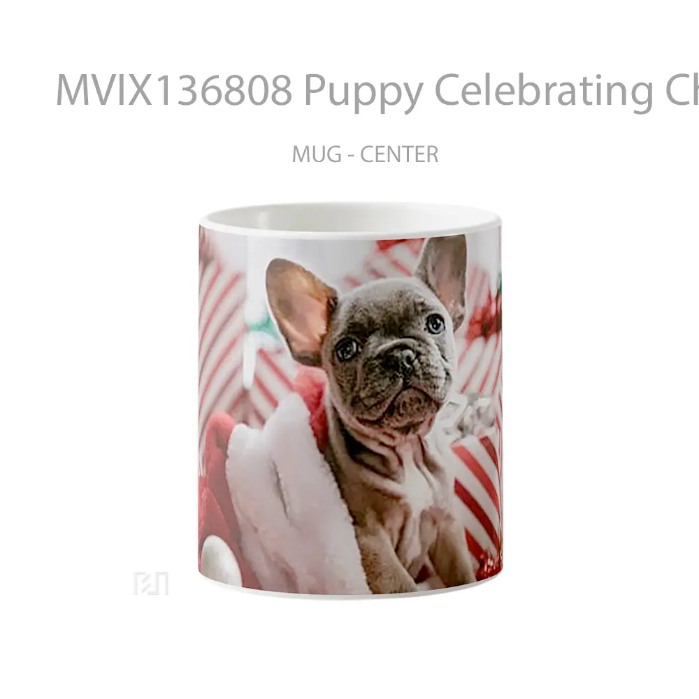 Mug Puppy Celebrating Christmas V2 Gelas Hewan Lucu