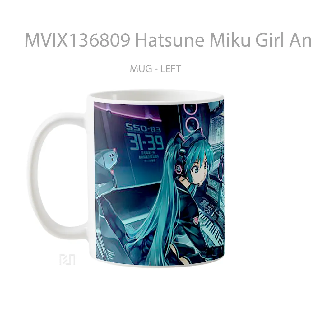 Mug Hatsune Miku Girl Anime Music Dj Cangkir Anime - All-side / Desain