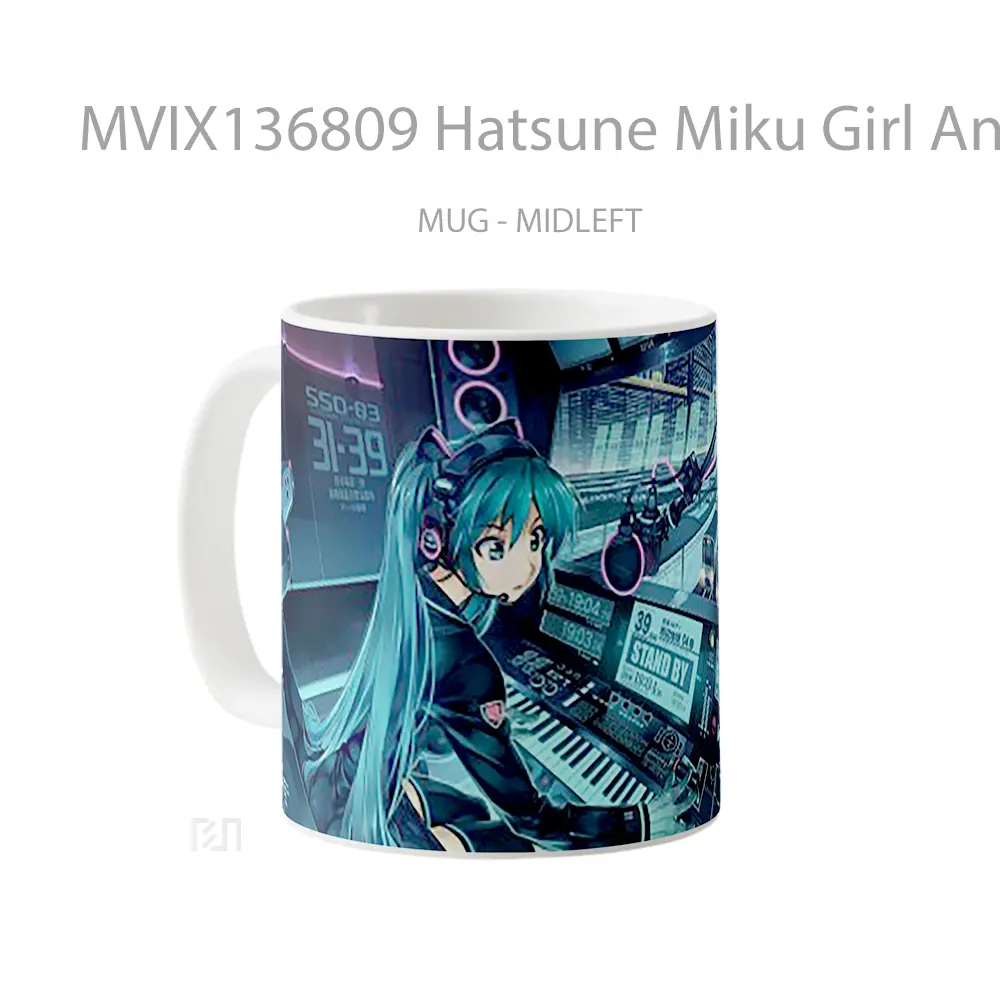 Mug Hatsune Miku Girl Anime Music Dj Cangkir Anime - All-side / Desain