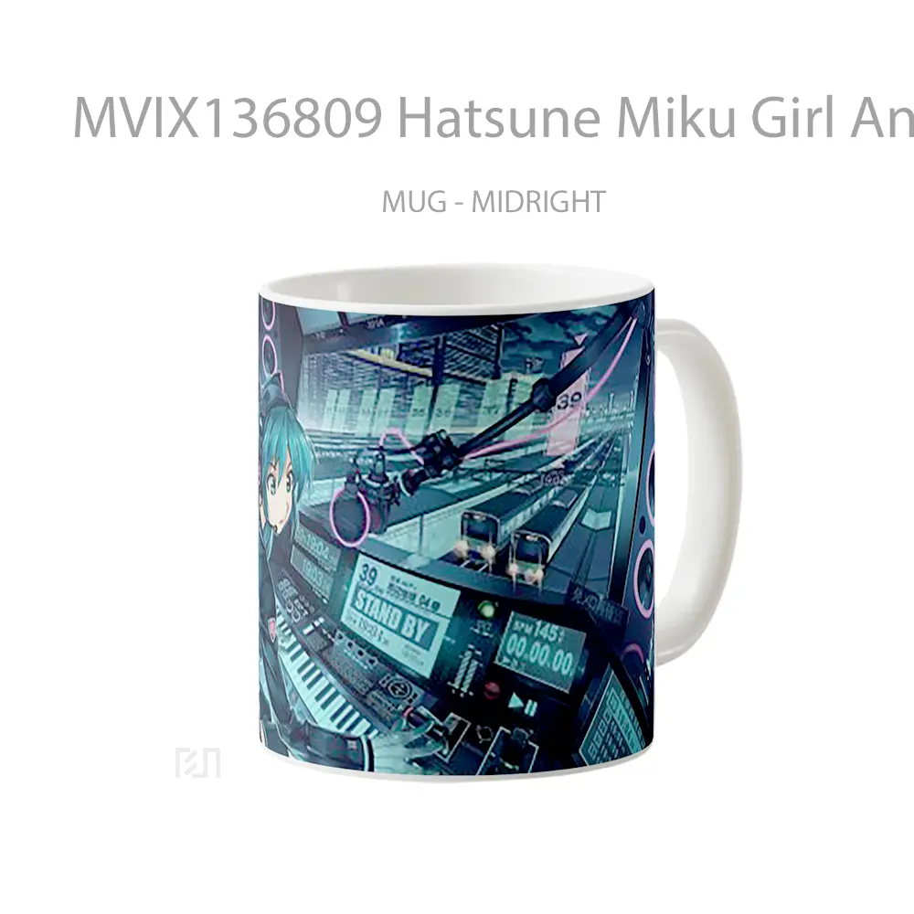 Mug Hatsune Miku Girl Anime Music Dj Cangkir Anime - All-side / Desain