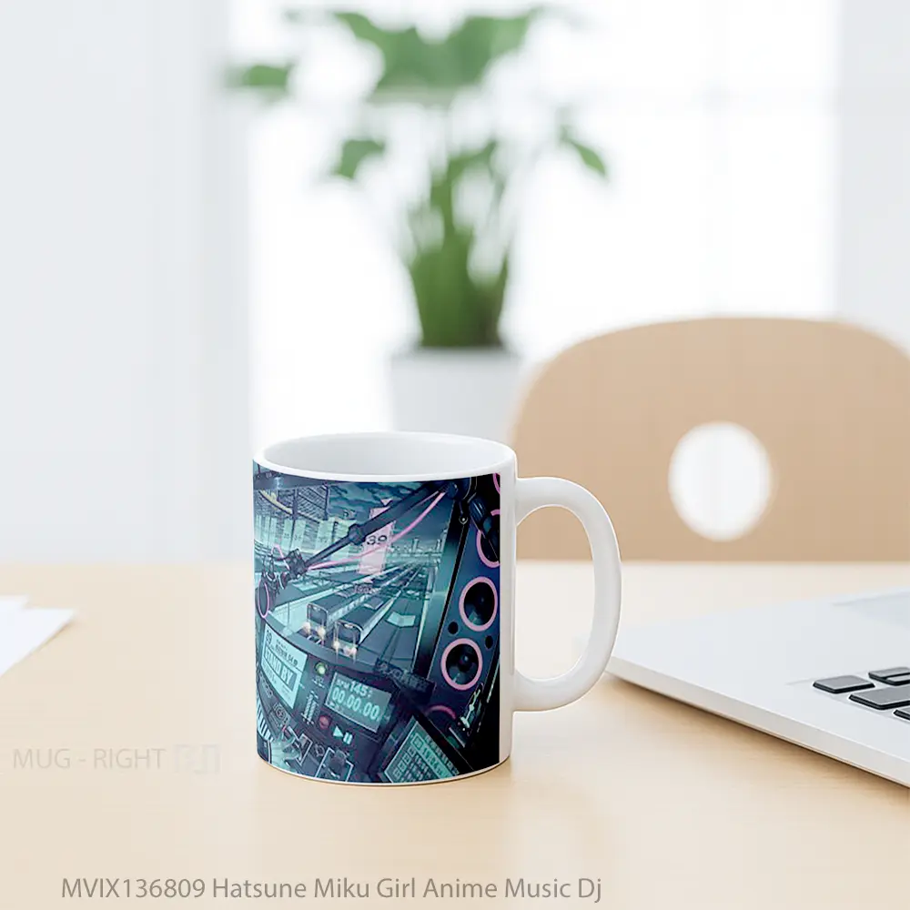 Mug Hatsune Miku Girl Anime Music Dj Cangkir Anime - All-side / Desain