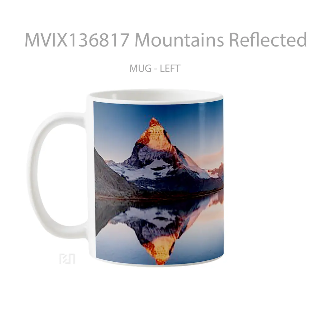 Mug Mountains Reflected In Lake Apple Ios10 Gelas Pemandangan Alam - All-side / Desain