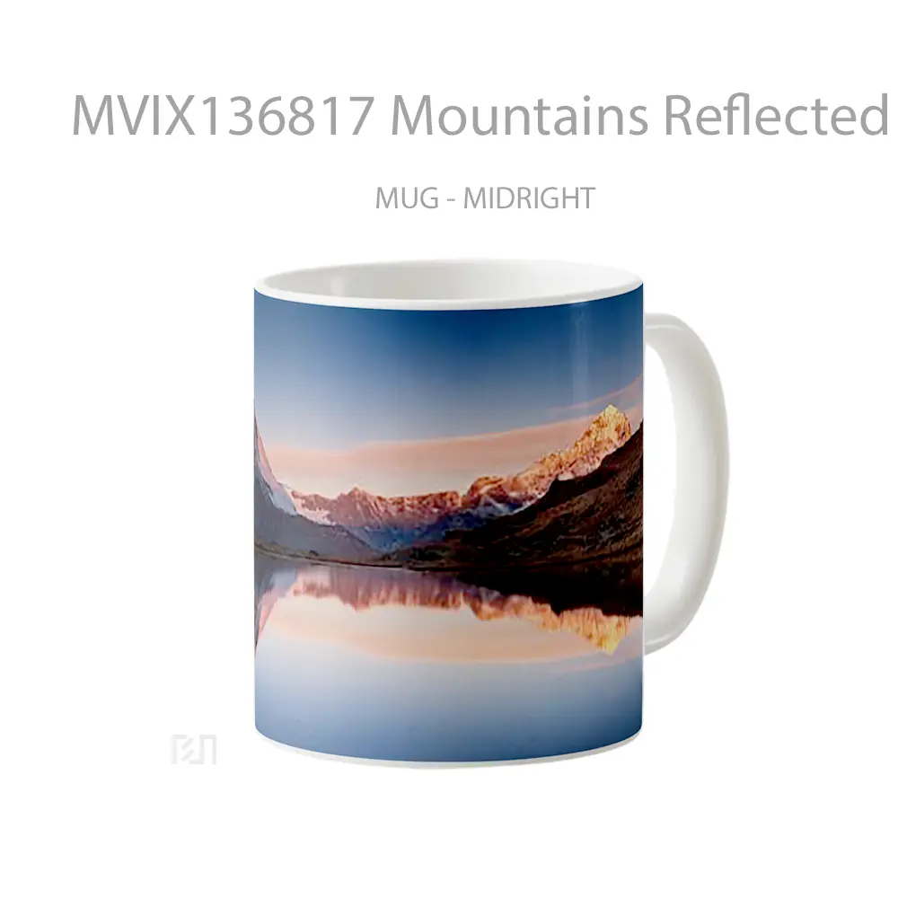 Mug Mountains Reflected In Lake Apple Ios10 Gelas Pemandangan Alam - All-side / Desain
