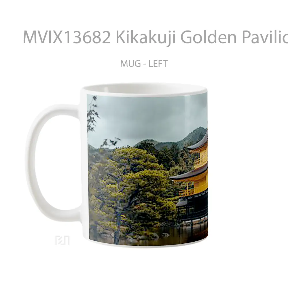 Mug Kikakuji Golden Pavilion Temple Gelas Keramik Unik - All-side / Desain
