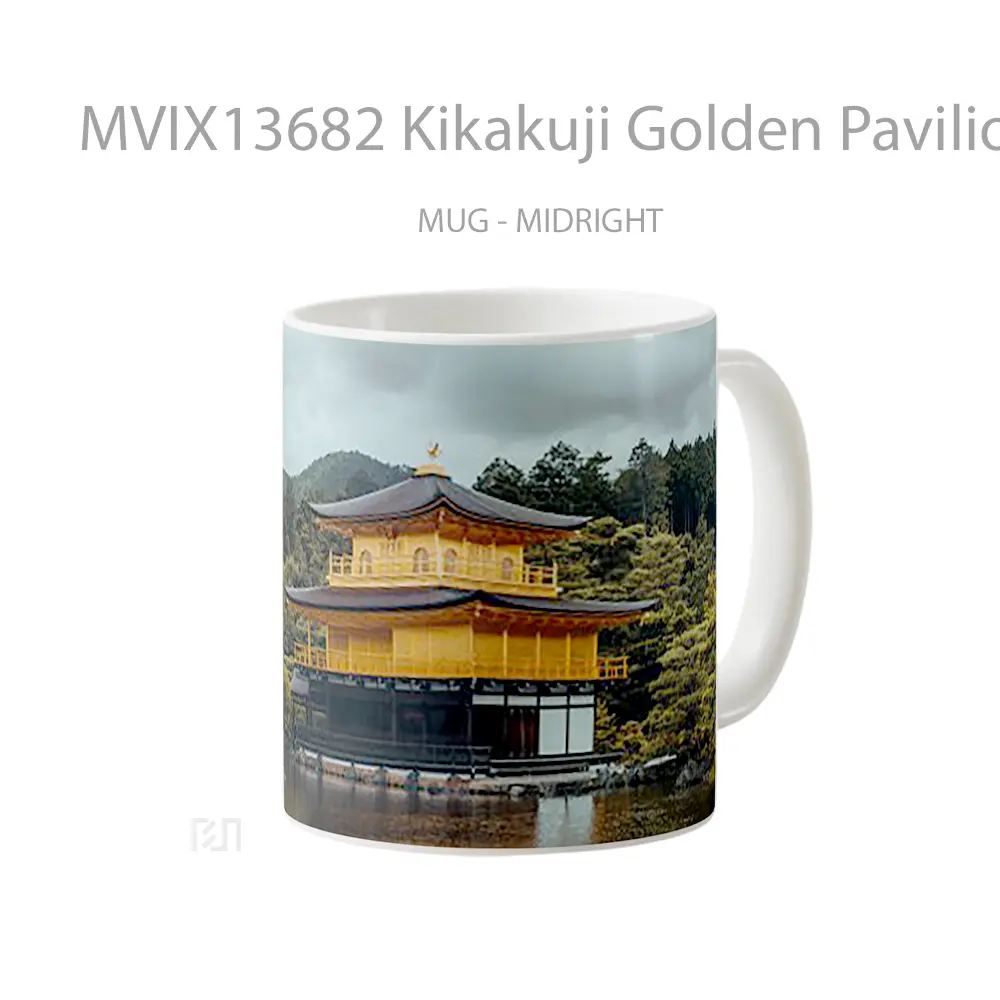 Mug Kikakuji Golden Pavilion Temple Gelas Keramik Unik - All-side / Desain