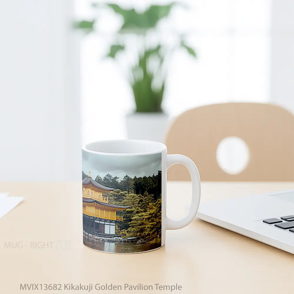 Mug Kikakuji Golden Pavilion Temple Gelas Keramik Unik - All-side / Desain