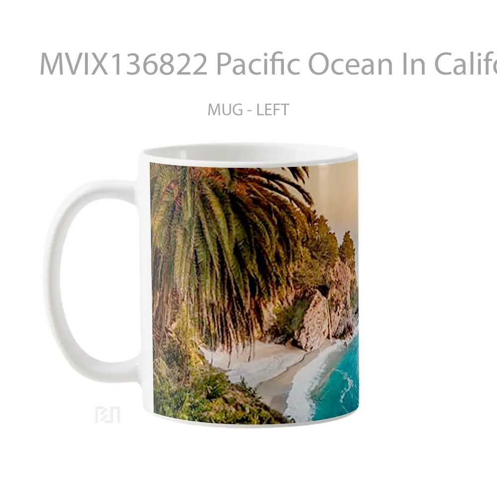Mug Pacific Ocean In California Gelas Pemandangan Alam - All-side / Desain