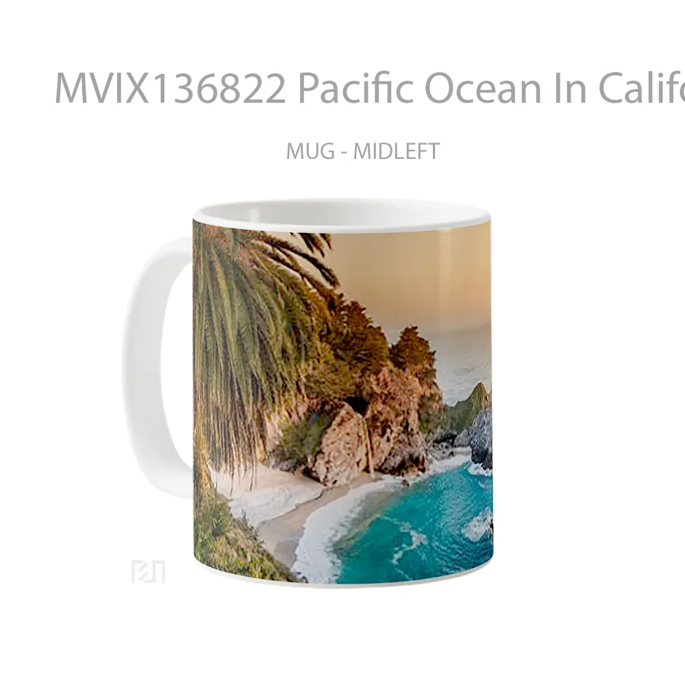Mug Pacific Ocean In California Gelas Pemandangan Alam - All-side / Desain