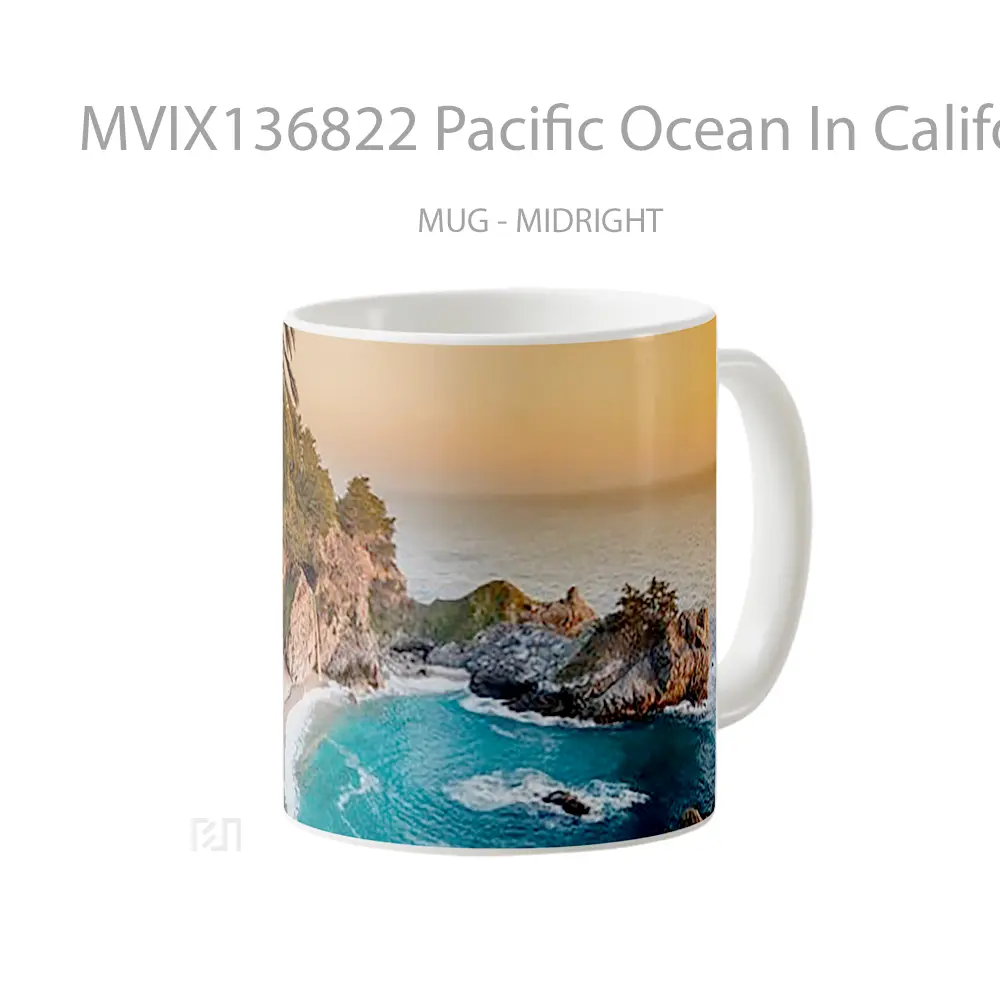 Mug Pacific Ocean In California Gelas Pemandangan Alam - All-side / Desain
