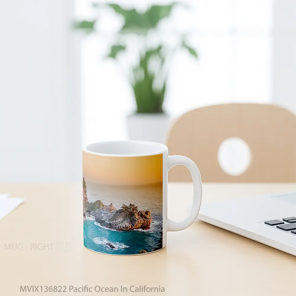 Mug Pacific Ocean In California Gelas Pemandangan Alam - All-side / Desain