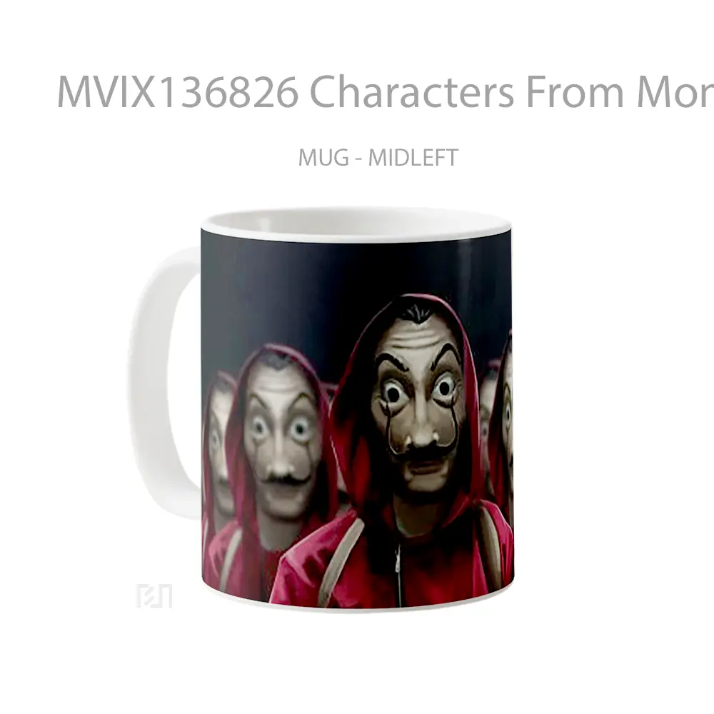Mug Characters From Money Heist Gelas Keramik Unik - All-side / Desain