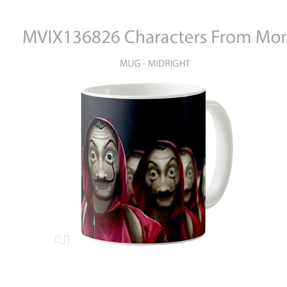 Mug Characters From Money Heist Gelas Keramik Unik - All-side / Desain