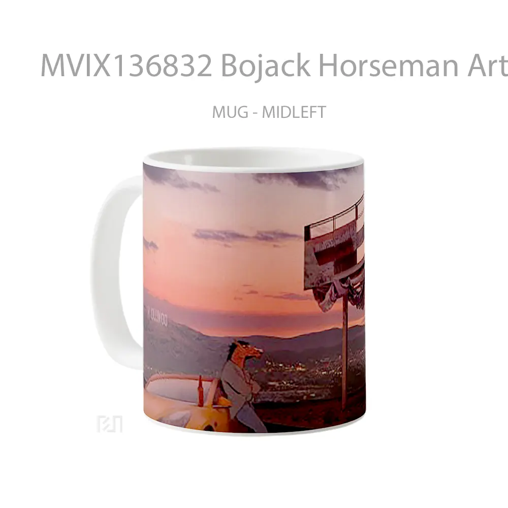 Mug Bojack Horseman Artwork Gelas Seni Modern - All-side / Desain