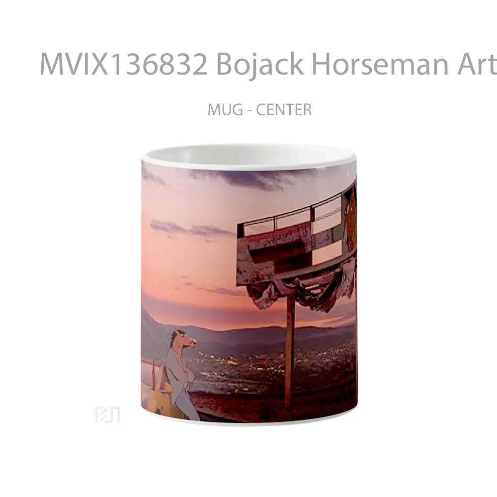 Mug Bojack Horseman Artwork Gelas Seni Modern