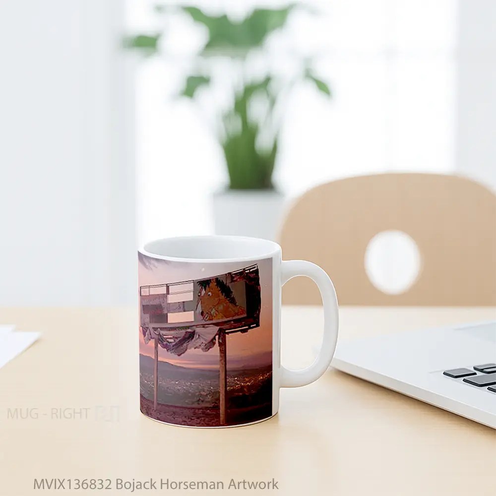 Mug Bojack Horseman Artwork Gelas Seni Modern - All-side / Desain