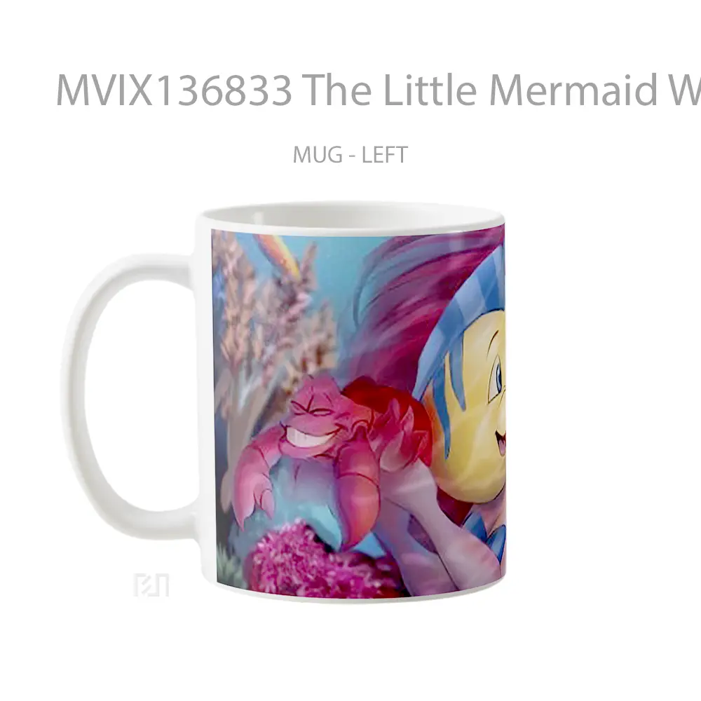 Mug The Little Mermaid With Flounder Gelas Fantasi - All-side / Desain