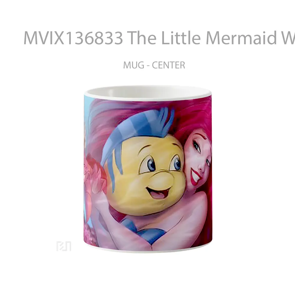 Mug The Little Mermaid With Flounder Gelas Fantasi