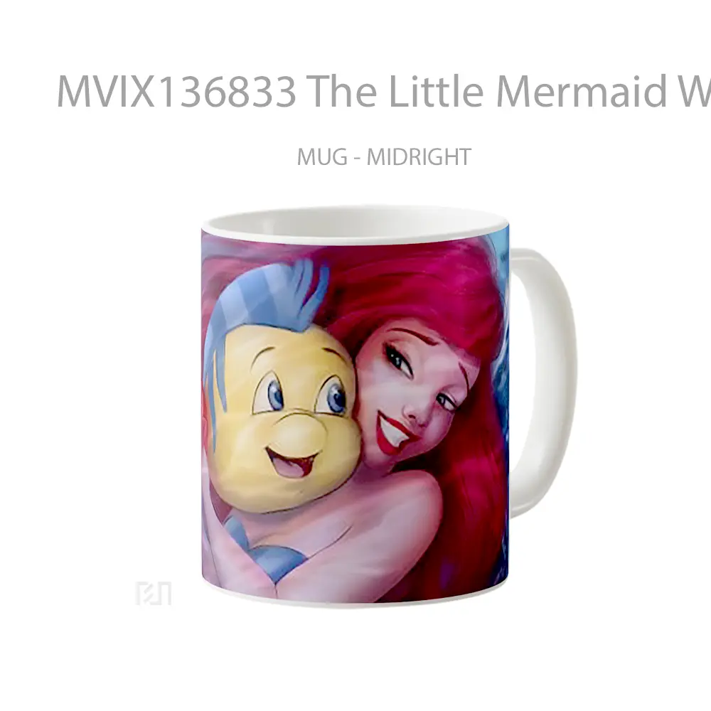 Mug The Little Mermaid With Flounder Gelas Fantasi - All-side / Desain