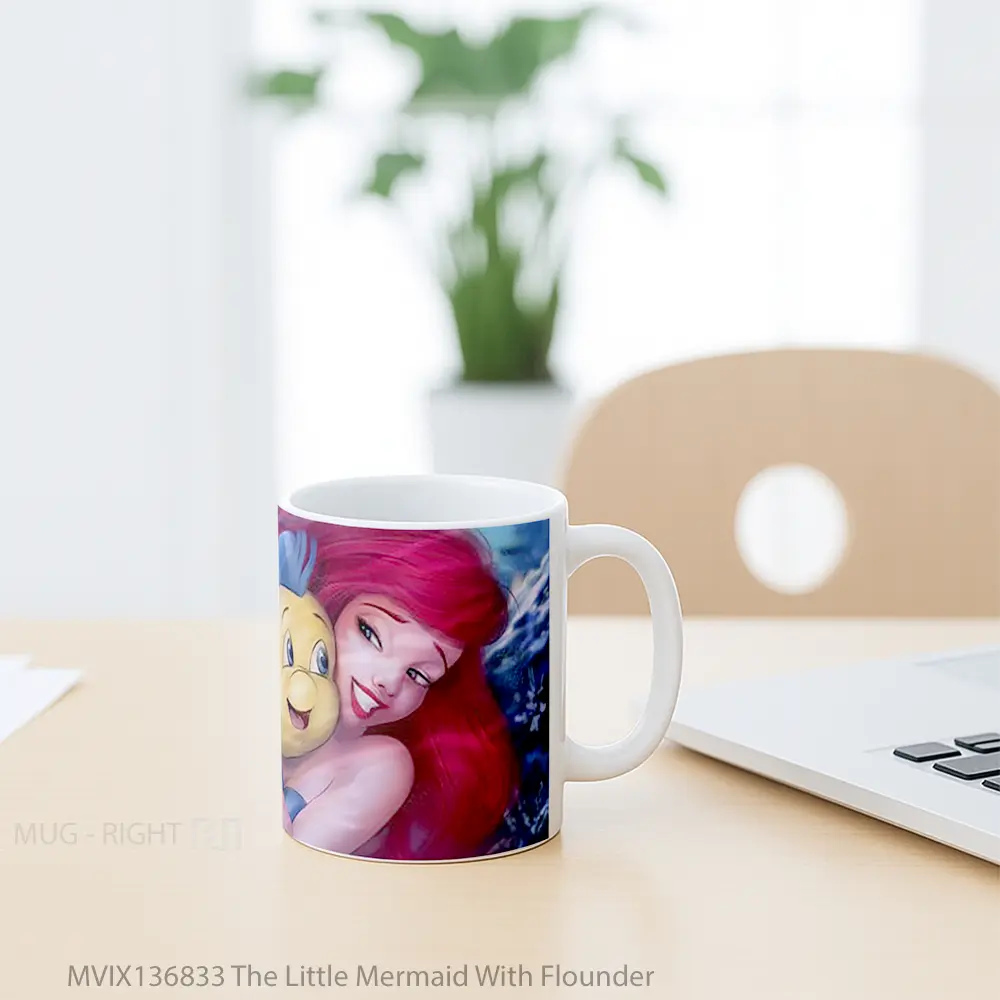 Mug The Little Mermaid With Flounder Gelas Fantasi - All-side / Desain