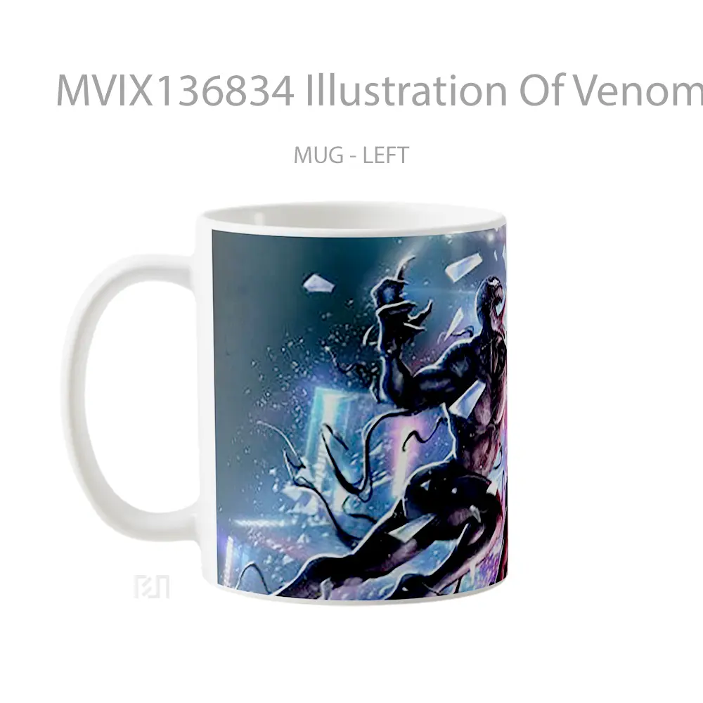 Mug Illustration Of Venom Vs Riot Gelas Superhero - All-side / Desain