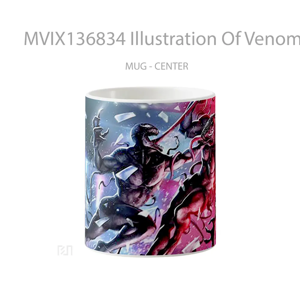 Mug Illustration Of Venom Vs Riot Gelas Superhero