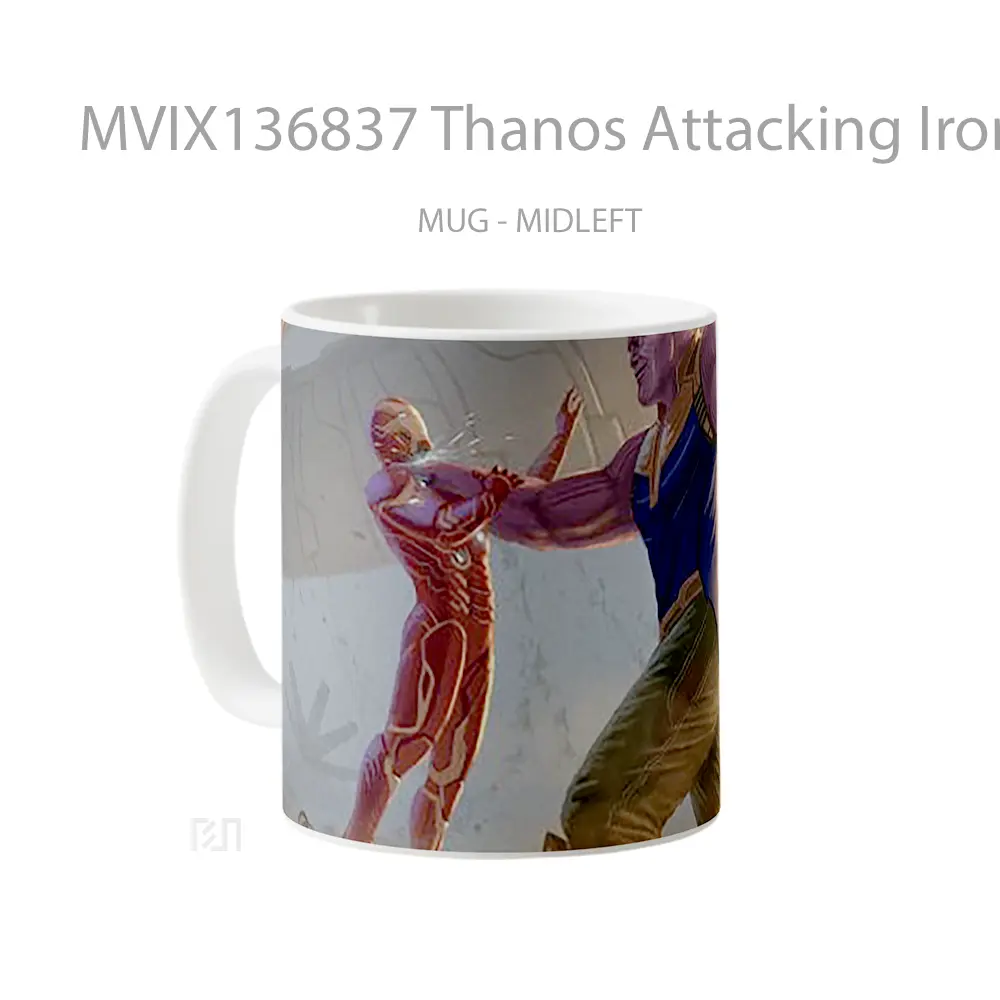 Mug Thanos Attacking Iron Man In Infinity War Fanart Gelas Superhero - All-side / Desain