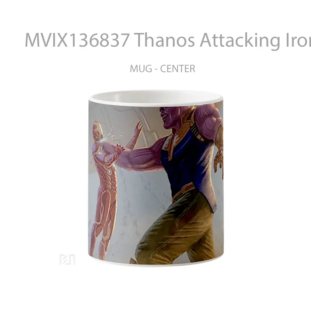 Mug Thanos Attacking Iron Man In Infinity War Fanart Gelas Superhero