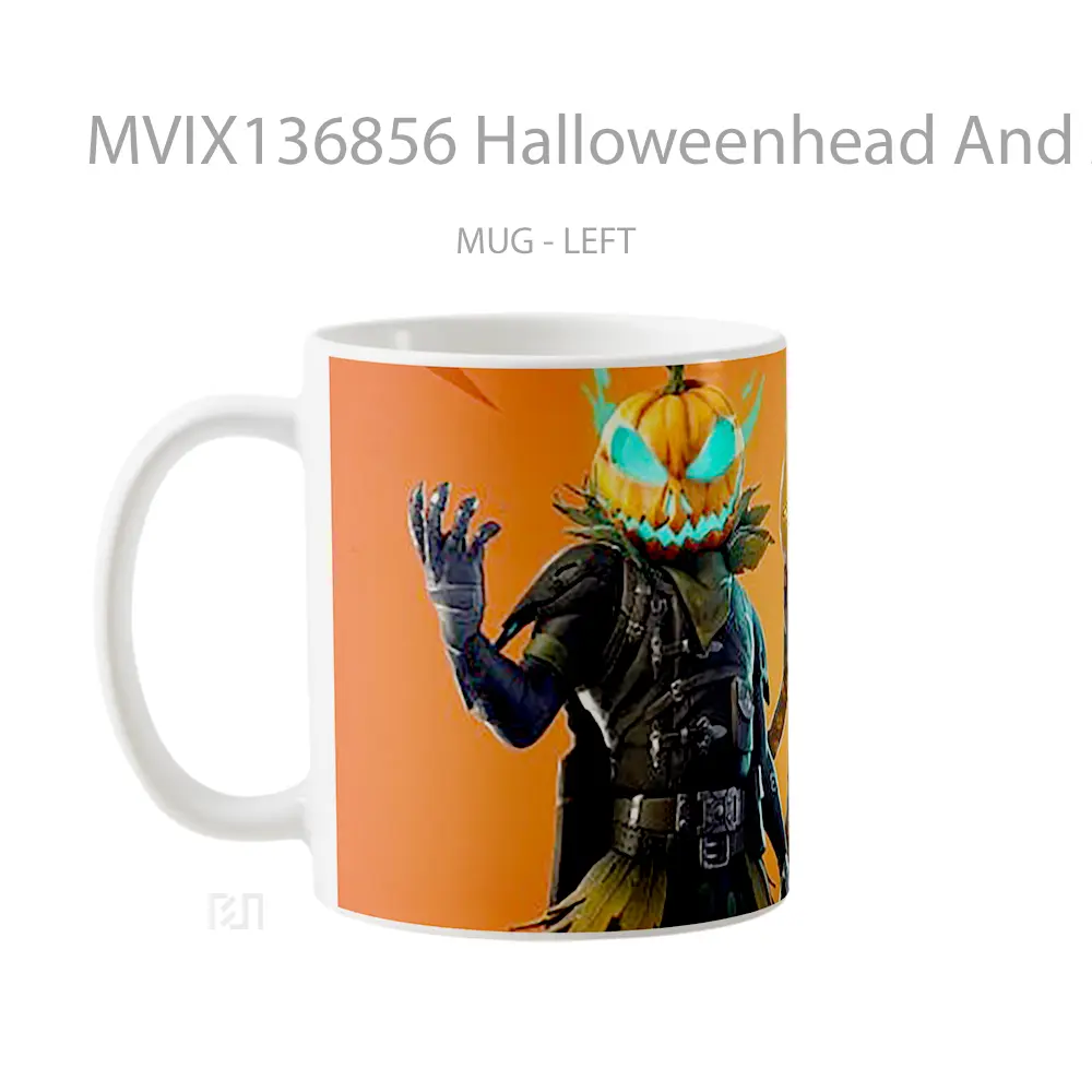 Mug Halloweenhead And Jack Gourdon Fortnite Cangkir Gamer - All-side / Desain
