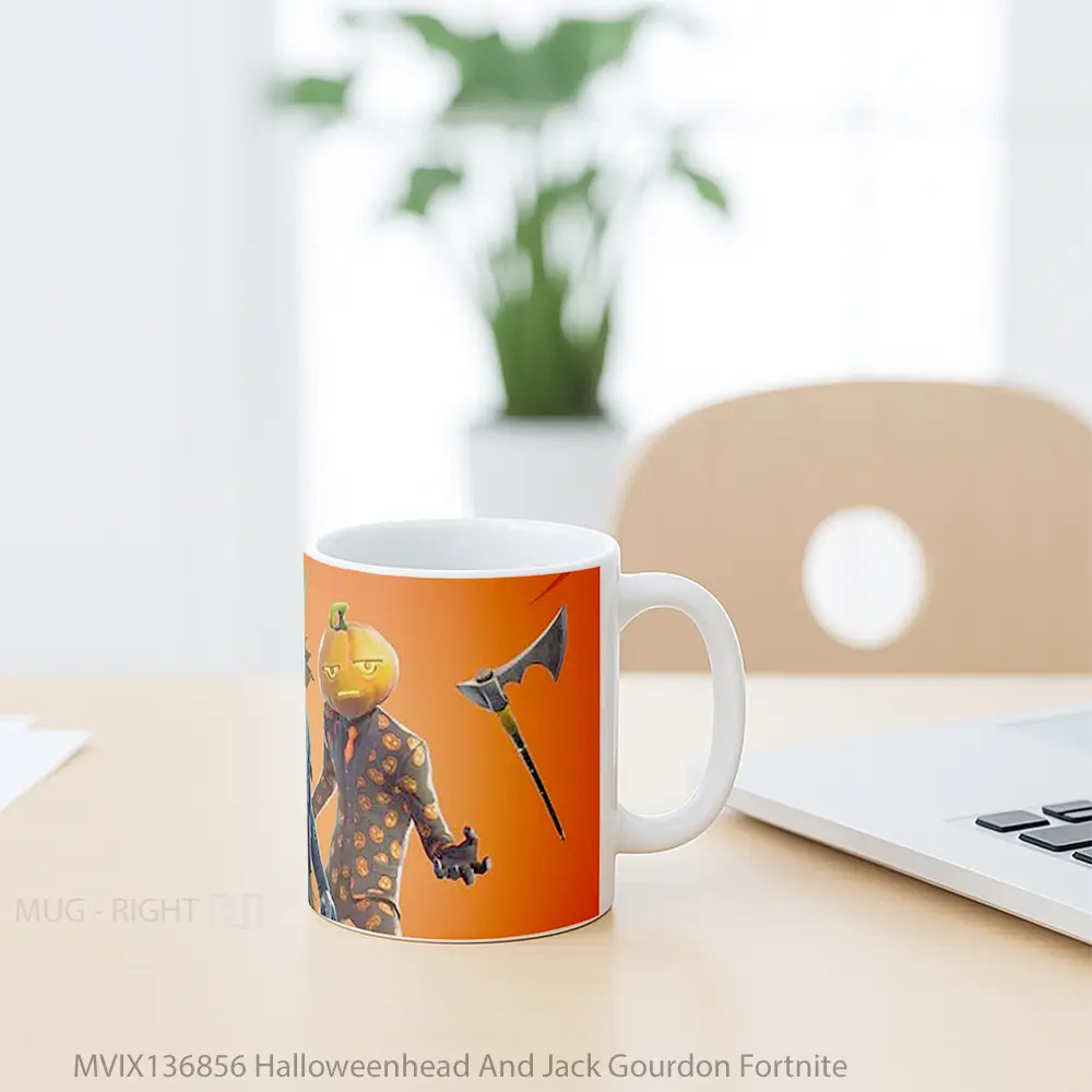 Mug Halloweenhead And Jack Gourdon Fortnite Cangkir Gamer - All-side / Desain