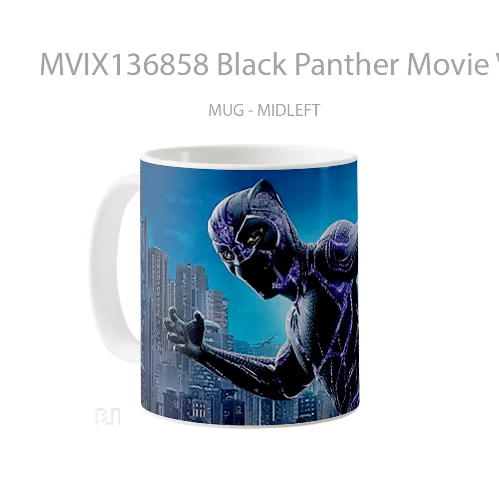 Mug Black Panther Movie V1 Gelas Superhero - All-side / Desain