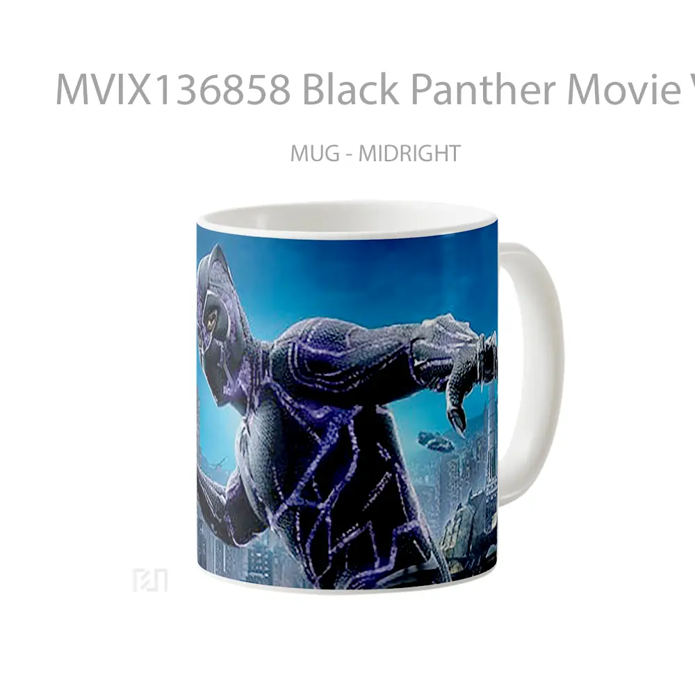 Mug Black Panther Movie V1 Gelas Superhero - All-side / Desain