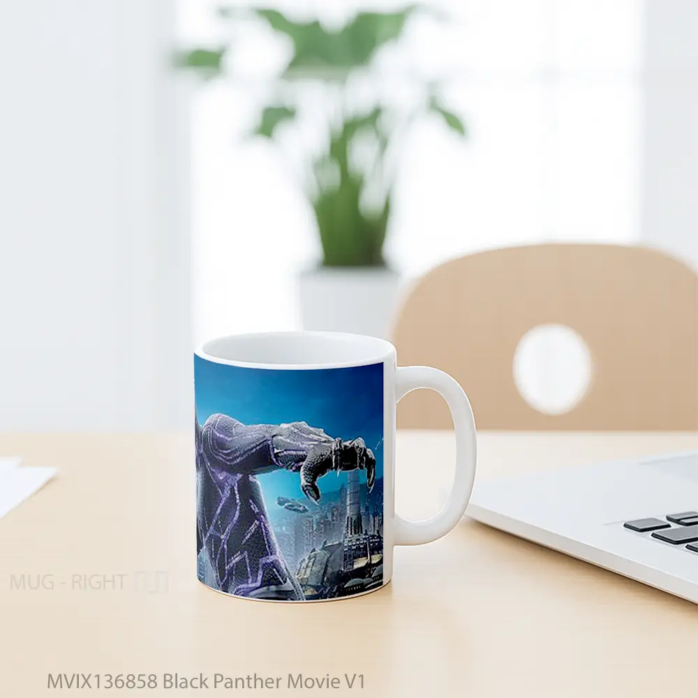 Mug Black Panther Movie V1 Gelas Superhero - All-side / Desain