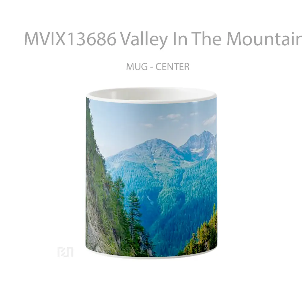 Mug Valley In The Mountains Gelas Pemandangan Alam
