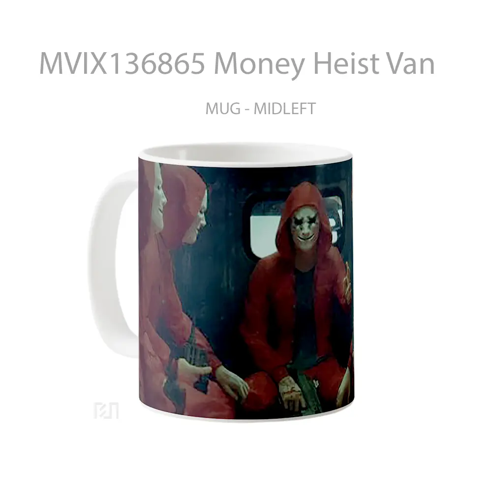 Mug Money Heist Van Gelas Keramik Unik - All-side / Desain